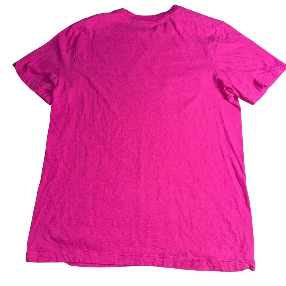 Nike T-Shirt Small Pink White Logo Graphic Short Sleeve Crew Neck Athletic Tee